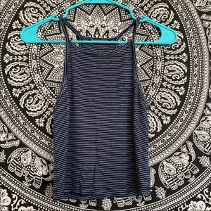 brandy melville navy and white striped tank top